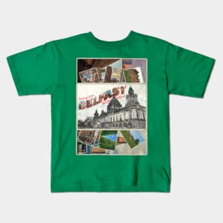 Greetings from Belfast in Northern Ireland Vintage style retro souvenir Kids T-Shirt